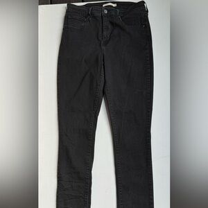 Levis Dark Denim Women’s Black Jeans 721 High‎ Rise Skinny Size 30